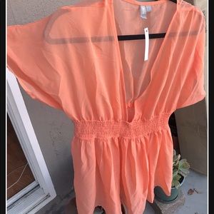 ASOS Bathing Suit Cover Up; Sheer; Peach; Size US 10
